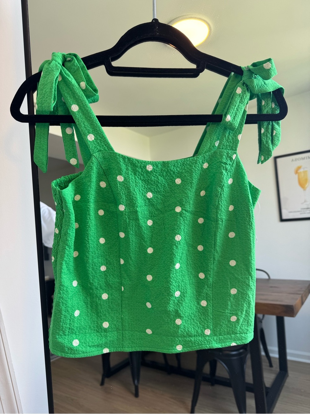 Old Navy Green Polka Dot Tie-Strap Camisole